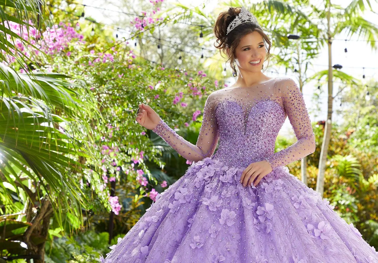 Elegancia Formal wear purple quinceanera dress